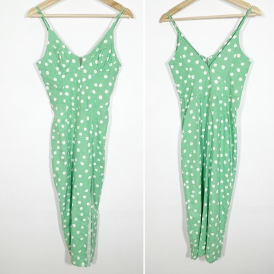 urban outfitters green polka dot dress NWT Linen Blend Dots Midi Sleeveless Sz XS Spring 2026 Best Sellers