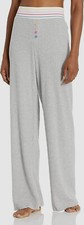  70 P.J. Salvage Women's Gray White Sleepwear Button Cute Pajama Pants Size L