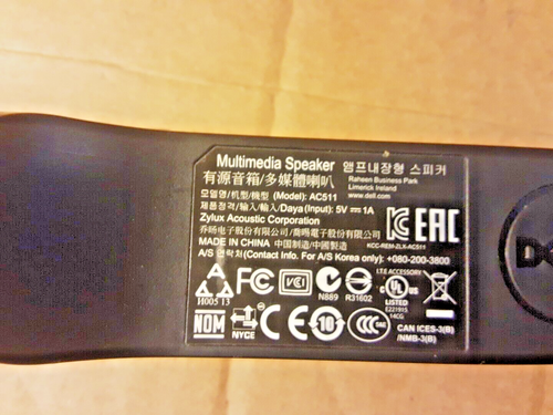 Dell AC511 USB 2.0 Multimedia Speaker Sound BAR 0MN008 U2414,U2415,U2417 Etc - Afbeelding 4 van 6