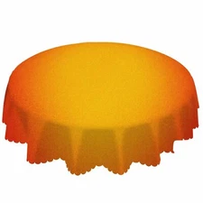 Orange Tablecloth Round Gradient Color Table Cloth 60 Inch Warm Bright Simple...