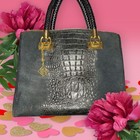 Borse in Pelle Black Suedie And Leather Ladies Hand Bag