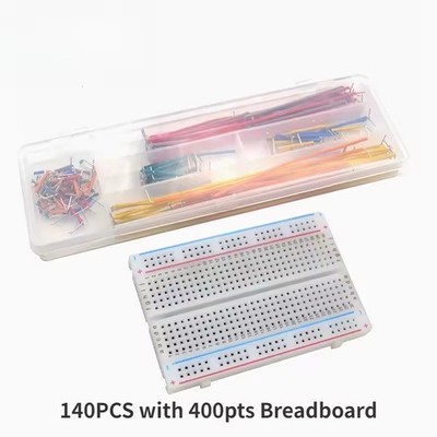 400-Tie Points Solderless PCB Breadboard Kit + 140PCS Jumper Wire Kit U Shape