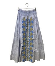 TORY BURCH                    Embroidered maxi skirt White× Blue 1110241