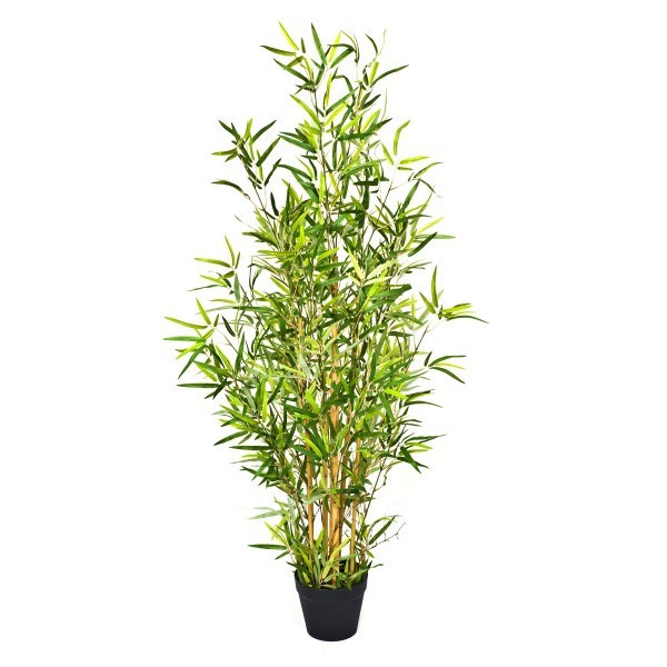 GreenBrokers Artificial Bamboo Tree 130cm 4ft Realistic Plant in Pot