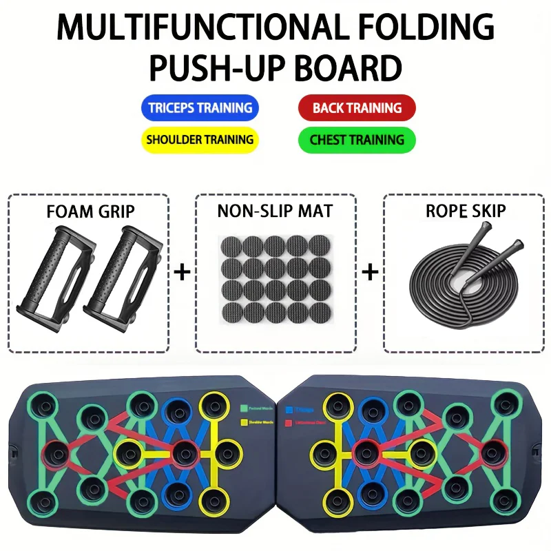 Sharp-it 12-in-1 Pushup Board - Portable Workout System For Chest, Back, Shoulders & Triceps, Home Fitness For Men & Women-1013505