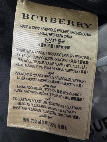 Pantalone Burberry uniforme donna taglia 6 nero a righe misto lana mohair chino nuovo con etichette - Foto 19 di 22