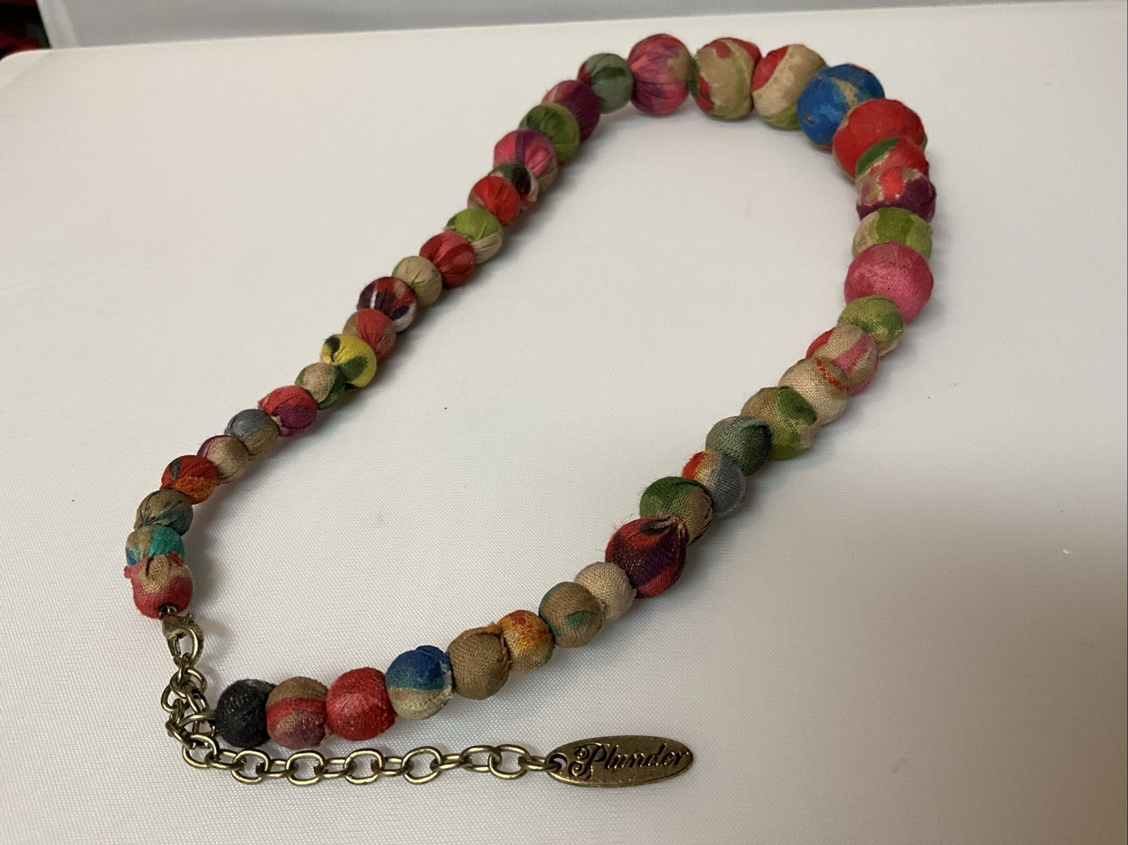 Plunder Multi Colored Fabric Material Beaded Neck… - image 5