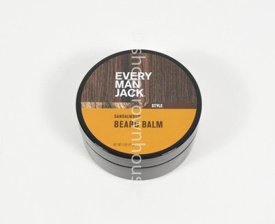 Every Man Jack Sandalwood Beard Balm Styles & Nourishes 2 oz