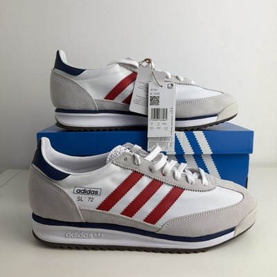 Adidas Originals SL 72 Weiß/Rot/Blau Sneaker - UK 10 Turnschuhe - Original - UVP 100£
