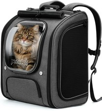 Pecute Cat Backpack Carrier,Large Space Cat Bubble Backpack,Ergonomic,Gray ...