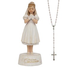 First Communion Gifts Girls Praying Figurine With Rosary Catholic Baptism