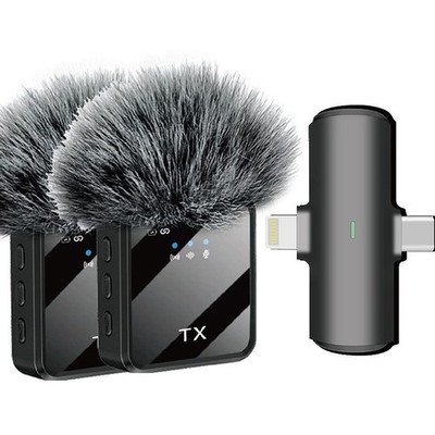 Plug-Play F11/F15 3 in 1 Wireless Lavalier Microphone For iPhone/Android/Camera