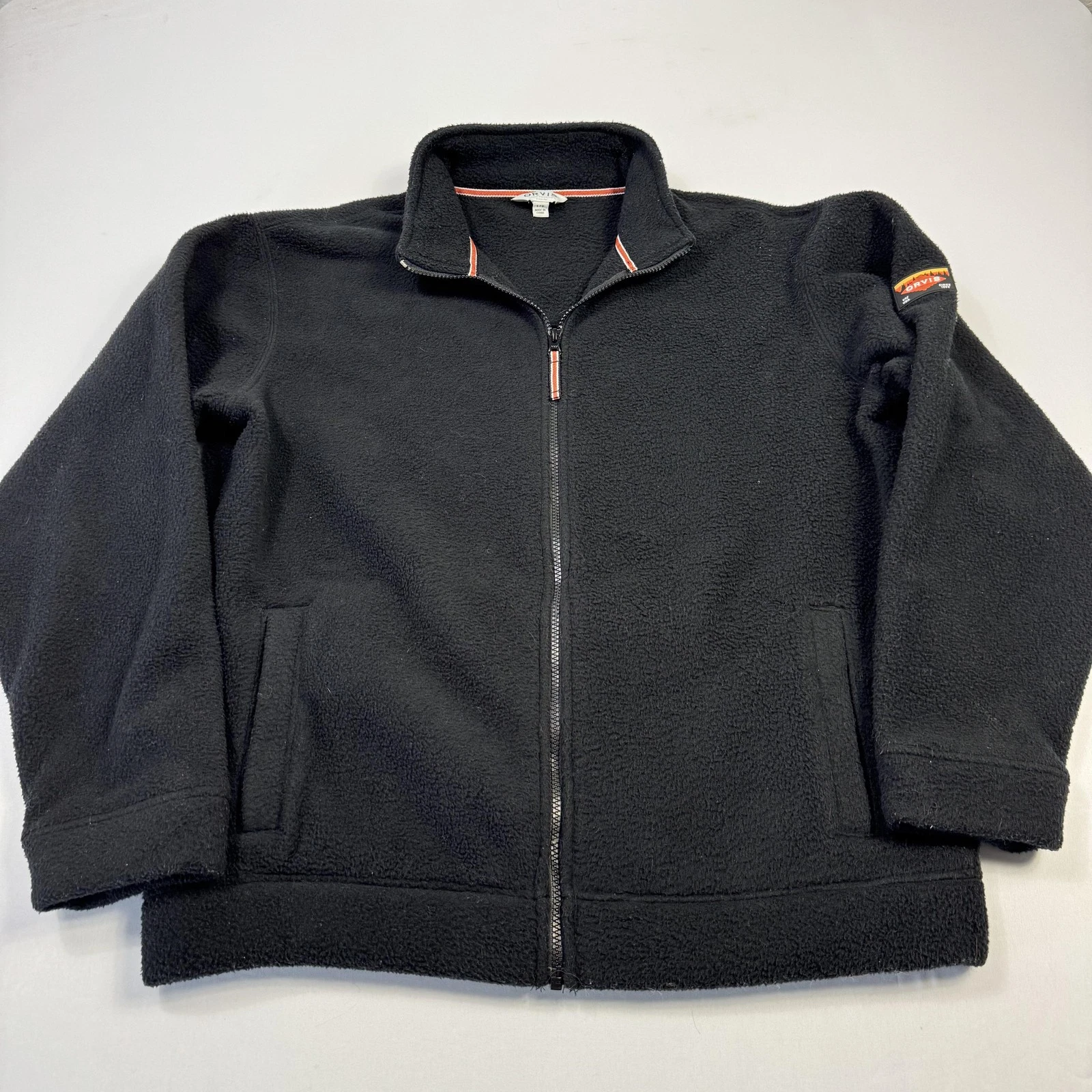 Orvis Fleece Jacket Mens Large Black Full Zip Outdoor Classic Collection