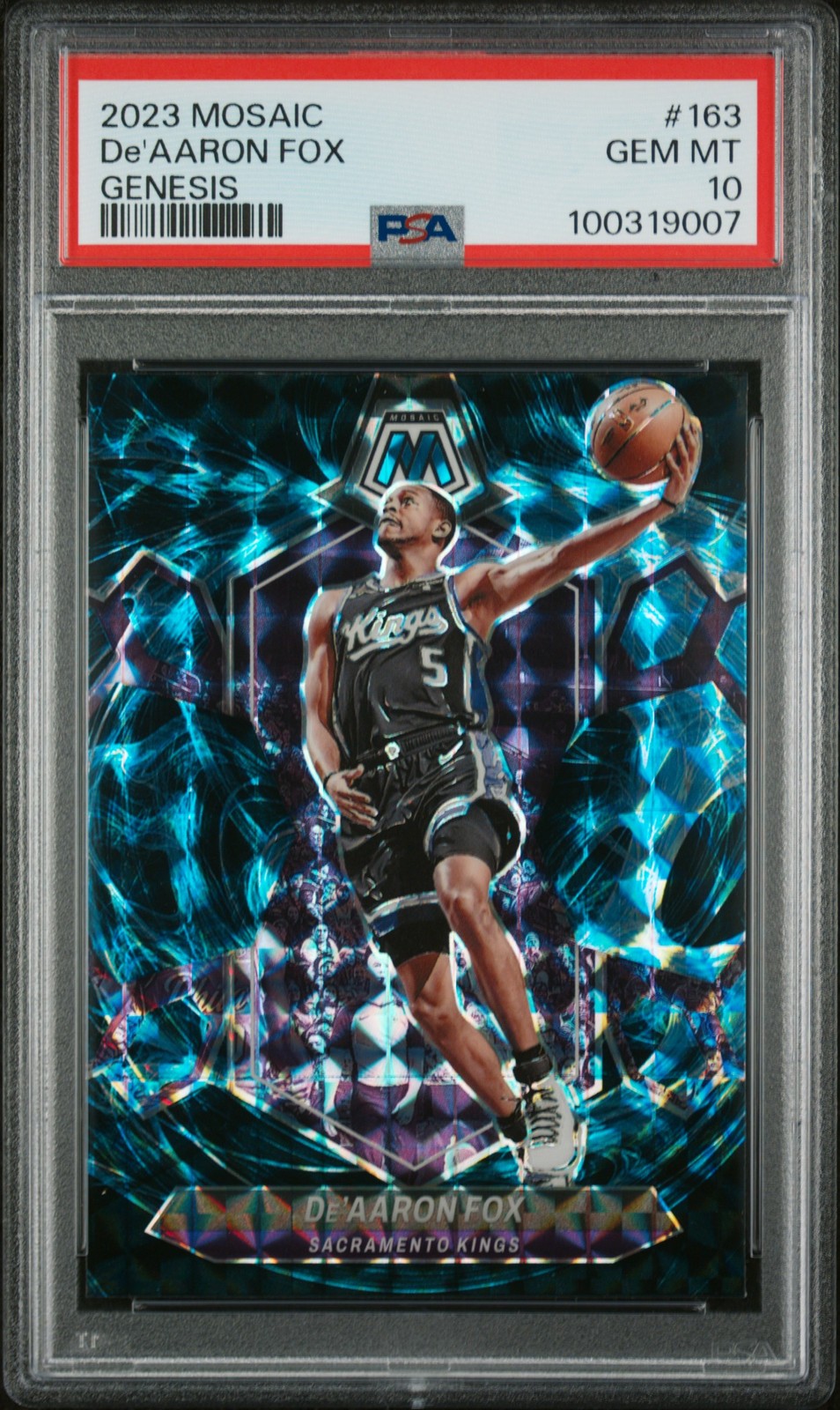 2023 PANINI MOSAIC GENESIS #163 DE'AARON FOX PSA 10
