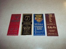 4 Vintage 1940s CHICAGO AREA MATCHBOOK COVERS...