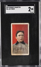 1909 T206 PIEDMONT CIGARETTES JOE TINKER SGC 2