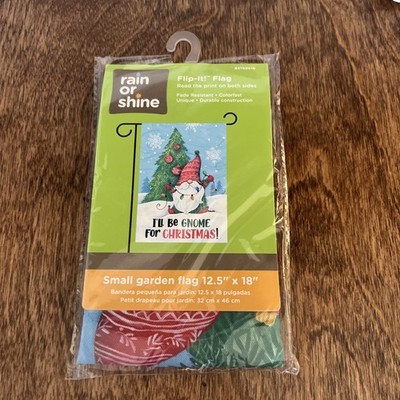 New in Pkg Rain Or Shine Small  Garden Flip It Flag 12.5 x18  Christmas
