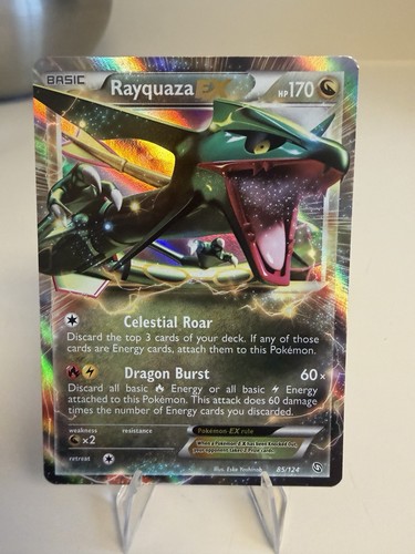 2012 Rayquaza EX 85/124 Pokémon Dragons Exalted Black & White Ultra Rare (LP)