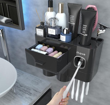 I Have Toothbrush Holders for Bathrooms, 2 Cups Toothbrush Holder Wall Mounted..