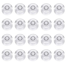 20pcs Circular Bubble Spirit Level 12x6mm Bubble Spirit Level, White/Black