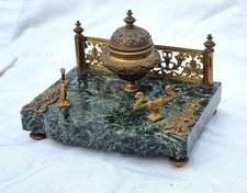 Superbe Encrier en marbre et bronze, style Empire. Époque Napoléon III°. France