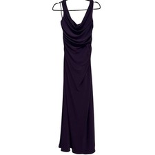 Mori Lee by Madeline Garden purple maxi formal dress with cowl neck