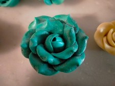 fiori fimo/polimero? vintage lotto 48 pezzi rose fatto a mano vari colori