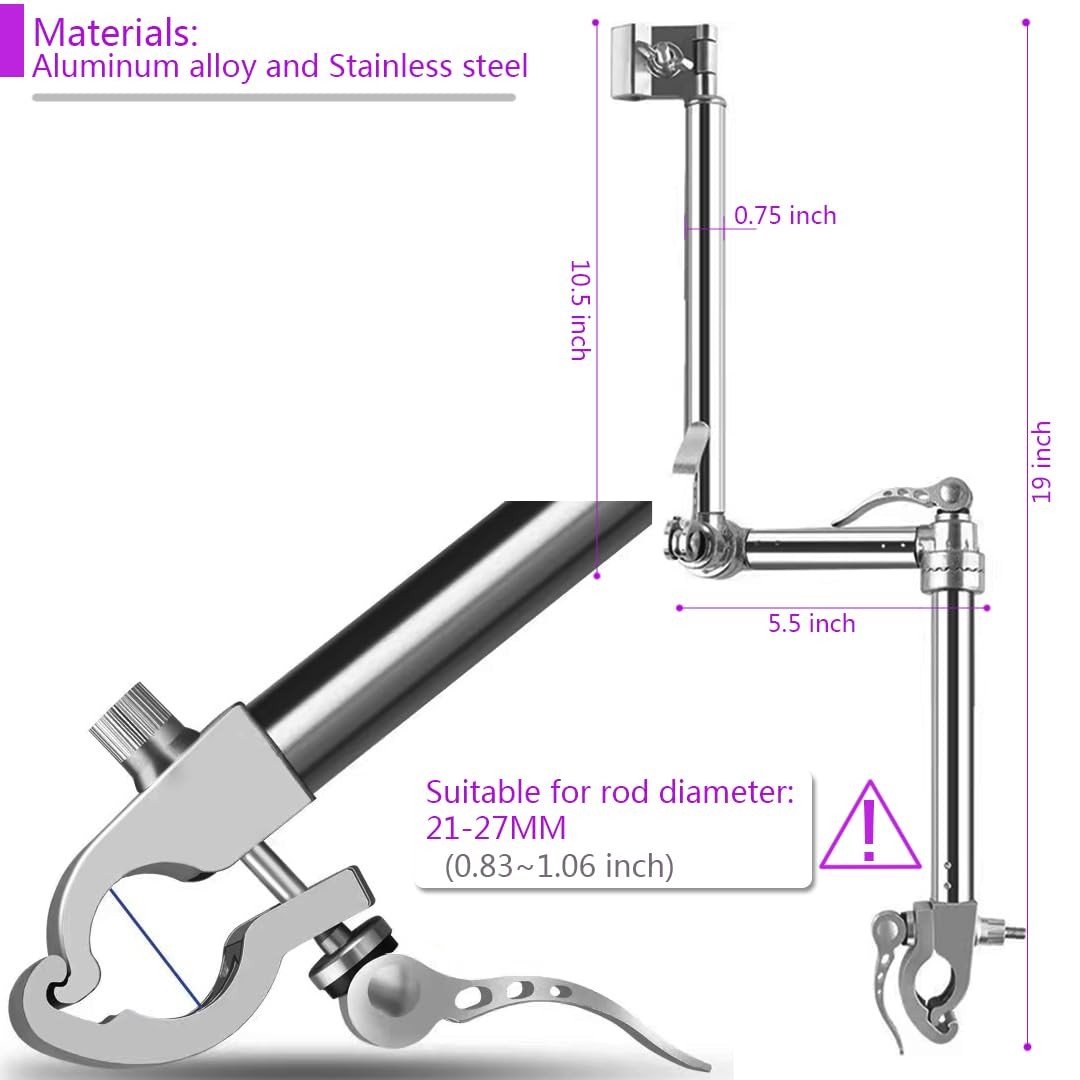 Universal Umbrella Holder Mount, Adjustable Clamp Bracket for Beach Chair, Bi...