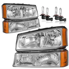 Headlights Assembly W/Bulbs for 2003-2007 Chevy Silverado1500/2500/3500/1500H...