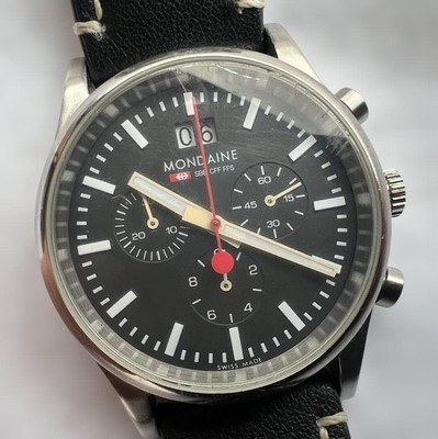 Mondaine Sportline Chronograph A690.30308 Black Dial 41mm From Japan
