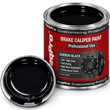 GLOSS BLACK Brake Caliper Paint  240�C Heat Proof 250ml Tin + Brush TeqPro �