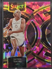 Jackie Young 2024 Panini Select WNBA Premier Pink Cracked Ice Prizm-#180 Aces