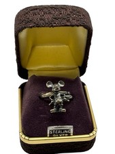 Vintage Mickey Mouse Sterling Silver 925 Disney Adjustable Ring NOS Original Box