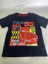 Disney Cars Lightning McQueen Speed Short Sleeve Tee T-Shirt Top Boys Size 5