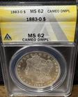 1883 O Morgan Silver Dollar ANACS MS-62 DMPL  CAMEO Deep Mirror Proof Like