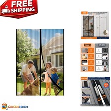 Pet  Kid Friendly 38x82 Inch Magnetic Screen Door - Easy Install, Durable Mesh