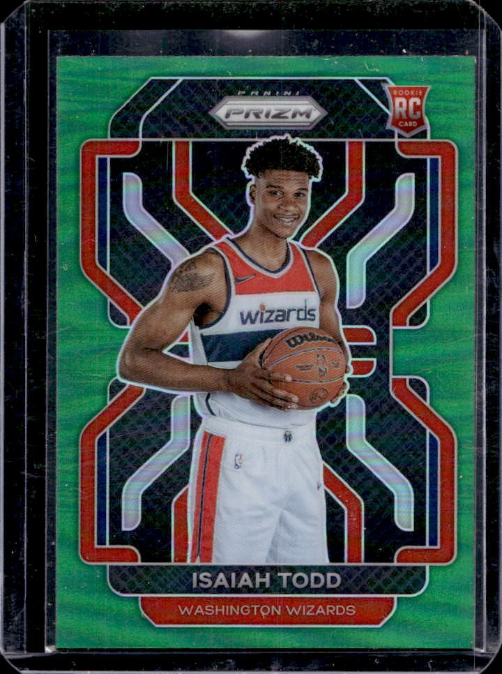 2021-22 Panini Prizm Isaiah Todd RC Green #299 Wizards