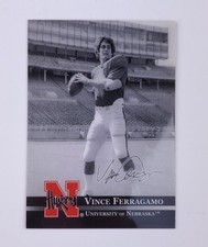 Vince Ferragamo Huskers Promotional University of Nebraska Plastic Trading Card