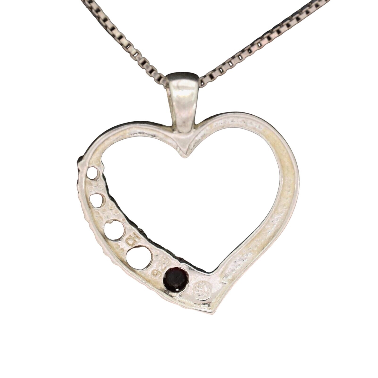 Simulated Lab Created Ruby Heart Pendant | Vintag… - image 7