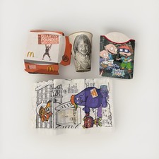 McDonald s Burger King Packaging Box Lot Cup Ephemera 1997 -2007 Vintage