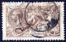 GB KG V 1918 2/6d, Seahorses Pale Brown Bradbury SG 415a (Spec.N65[5]) FU