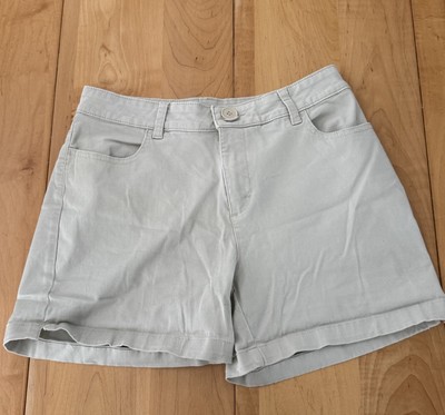 Shorts Womens 8 Khaki Lee Just Below the Waist Chino Pockets Stretchy READ AD