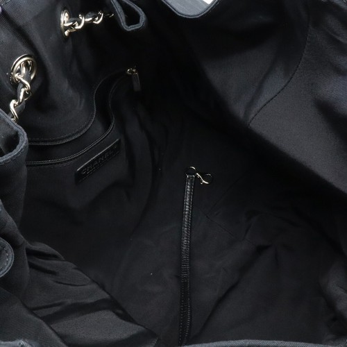 Bolso de Hombro Chanel Coco Cabas Mark Cadena Esmalte Nylon Lona Negro GZl14veo - Imagen 6 de 8