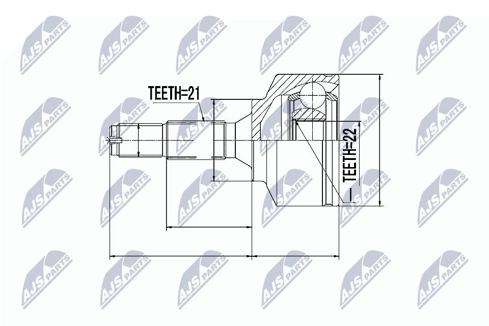 NTY Drive Shaft Joint Set NPZ-CT-011 for Citroën Peugeot (New)