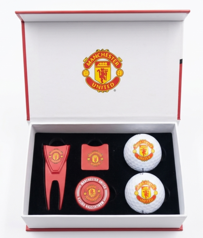 Manchester United TaylorMade Golf Gift Set Balls Divot Tool Boxed