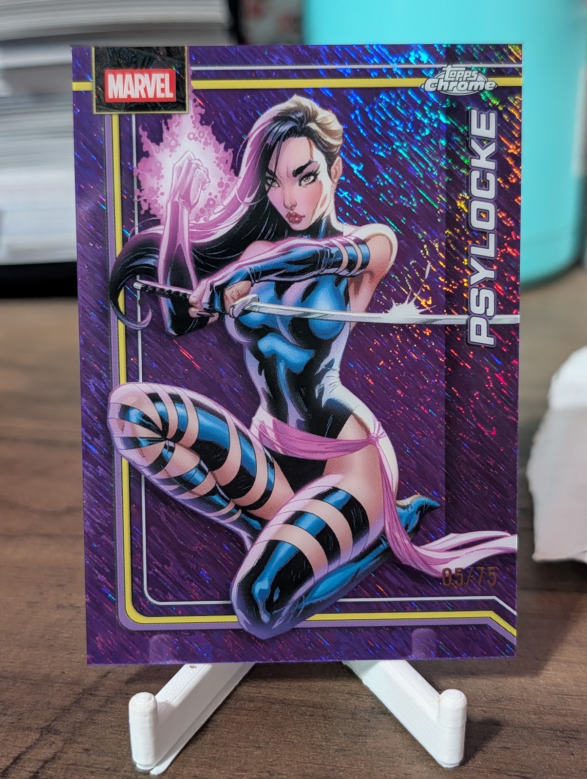 2026 Chrome Marvel Comics 05/75 Psylocke #92 Purple Shimmer Refractor Topps