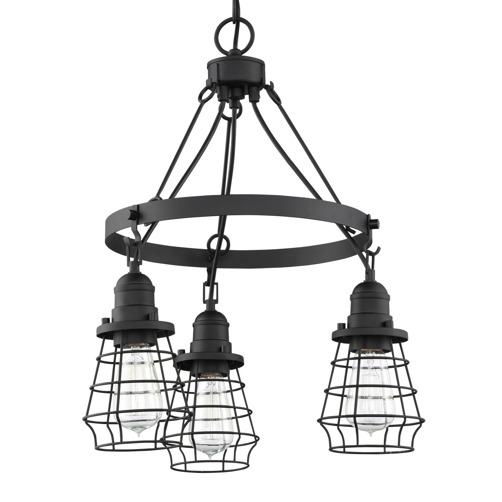 Craftmade Thatcher 3-Light 18-Inch Black Chandelier