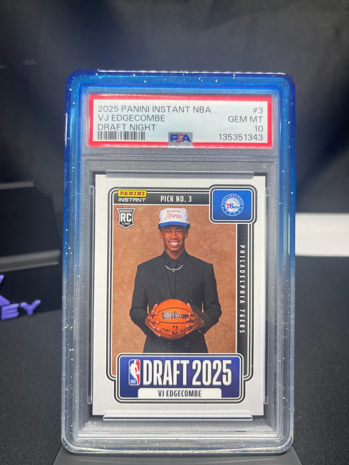 2025 Panini Instant NBA Draft Night V.J. Edgecombe #NBADN-3 76ers PSA 10