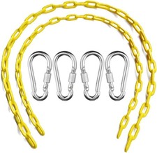Swing Chains Heavy Duty 660Lb 40 Inch Yellow Coated Iron Link Pair 4 Quick Links
