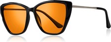 Blue Light Blocking Glasses Cat Eye Orange Tinted Computer Gaming Eyeglasses UV